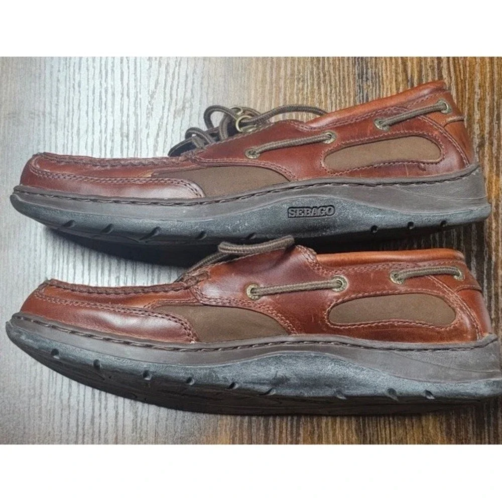 Sebago Oiled Waxy Boat Brown Shoes Men's Size 8.5 M